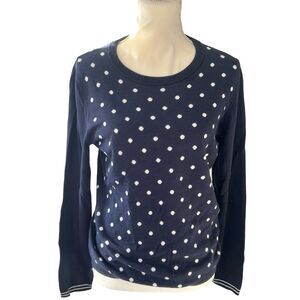 Tommy Hilfiger Navy Blue Polka‎ Dot Sweater Large Classic Preppy Pattern